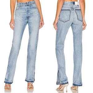 EB DENIM NWT Unraveled Two Jeans Women’s Size 30 Newport Wash Raw Hem USA Made